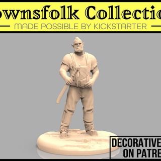 half orc woodcutter mia kay Toys & Games Tabletop Characters Creatures Fantasy Universe Board dragons dungeons fantasy game gaming mini rpg miniature tabletop dnd townsfolk lumberjack 3d print model - Mito3D