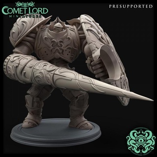 weiss war golem comet lord miniatures Toys & Games Tabletop Characters Creatures Fantasy Universe Board Store creature machine monster robot shield iron steel dnd lance construct 5e dnd5e mithril adamantine 3d print model - Mito3D