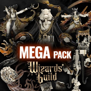 wizards's guild mega pack without modular centerpiece heroes infinite Tabletop Characters & Creatures epic fantasy mini model rpg miniature guardians boardgame base role tabletop wargame dungeon d&d warriors wizards pathfinder heroines mages liche ragingheroes mimics familiars elementalist apprenctices archivist 3d print model - Mito3D