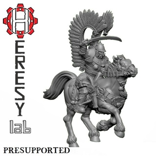 heresylab - ax127 winged hussar 1 amber husaria axia citizens old world Toys & Games Tabletop Characters Creatures Fantasy Universe Board Store fantasy fighter knight rpg warhammer warrior pc dungeonsanddragons cavalry empire mordheim kingsofwar npc kislev wingedhussar amberhusaria 3d print model - Mito3D