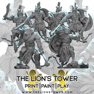 tribe lion - leonin warband lion's tower adventurers guild Toys & Games Tabletop Characters Creatures Fantasy Universe Board greek dungeonsanddragons demihuman theros lionman 3d print model - Mito3D