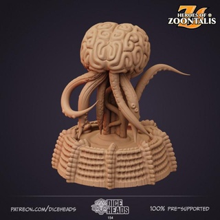 elder brain pre-supported included dice heads Toys & Games Tabletop Characters Creatures Fantasy Universe Board d&d dnd presupported elderbrain 3d print model - Mito3D