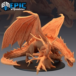 ancient forest dragon woods & swamp encounter green jungle drake epic-miniatures Toys Games Tabletop Characters Creatures Fantasy Universe Board fantasy medieval monster rpg warhammer sla enemy tabletop dungeon dnd pathfinder npc pre-supported supported pre 3d print model - Mito3D