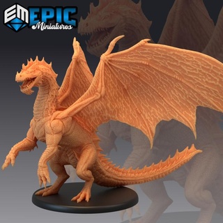 young forest dragon woods & swamp encounter green jungle drake epic-miniatures Toys Games Tabletop Characters Creatures Fantasy Universe Board fantasy medieval monster rpg warhammer sla enemy tabletop dungeon dnd pathfinder npc pre-supported supported pre 3d print model - Mito3D