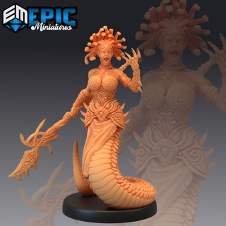 gorgon sisters stheno spear medusa sister half snake woman female lamia epic-miniatures Toys & Games Tabletop Characters Creatures Fantasy Universe Board Store fantasy girl hair medieval monster rpg warhammer sla enemy tabletop dungeon dnd pathfinder npc pre-supported supported pre 3d print model - Mito3D