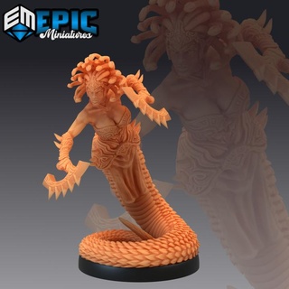 gorgon sisters stheno attacking medusa sister half snake woman female lamia epic-miniatures Toys & Games Tabletop Characters Creatures Fantasy Universe Board Store fantasy girl hair medieval monster rpg sword warhammer sla enemy dagger tabletop dungeon dnd pathfinder npc pre-supported supported pre 3d print model - Mito3D
