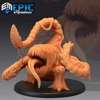 otyugh attacking tentacle beast jungle & swamp encounter epic-miniatures Toys Games Tabletop Characters Creatures Fantasy Universe Board Store fantasy medieval monster rpg warhammer sla enemy tabletop dungeon dnd pathfinder npc pre-supported supported pre 3d print model - Mito3D