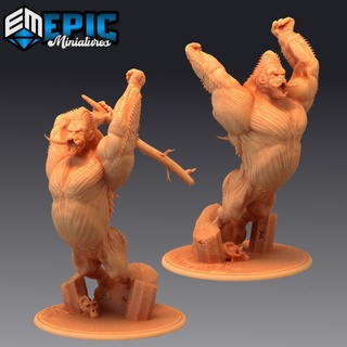 jungle kong attacking giant primate ape huge gorilla monkey epic-miniatures Toys & Games Tabletop Characters Creatures Fantasy Universe Board Store fantasy medieval monster rpg warhammer sla enemy tabletop dungeon dnd pathfinder npc pre-supported supported pre 3d print model - Mito3D