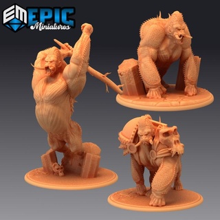 jungle kong set giant primate ape huge gorilla monkey epic-miniatures Toys & Games Tabletop Characters Creatures Fantasy Universe Board Store fantasy medieval monster rpg warhammer sla enemy tabletop dungeon dnd pathfinder npc pre-supported supported pre 3d print model - Mito3D