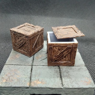 crate scatter terrain liem prefontaine Tabletop accessories box mini 28mm dnd 32mm 3d print model - Mito3D