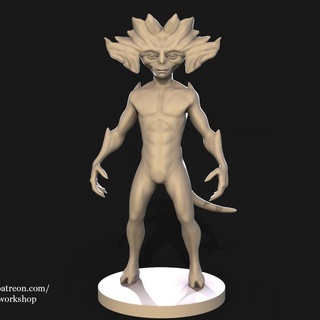 alieno demone laboratorio magazzino tavolo personaggi creature Sci Fi universo fantasia warhammer dnd esploratore 3d print model - Mito3D