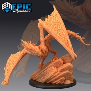 wood wyvern attacking jungle & forest drake plant dragon epic-miniatures Toys Games Tabletop Characters Creatures Fantasy Universe Board Store fantasy medieval monster rpg warhammer sla enemy tabletop dungeon dnd pathfinder npc pre-supported supported pre 3d print model - Mito3D