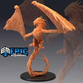 wood wyvern flying jungle & forest drake plant dragon epic-miniatures Toys Games Tabletop Characters Creatures Fantasy Universe Board Store fantasy medieval monster rpg warhammer sla enemy tabletop dungeon dnd pathfinder npc pre-supported supported pre 3d print model - Mito3D