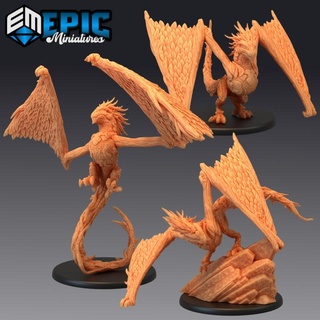 wood wyvern set jungle & forest drake plant dragon epic-miniatures Toys Games Tabletop Characters Creatures Fantasy Universe Board Store fantasy medieval monster rpg warhammer sla enemy tabletop dungeon dnd pathfinder npc pre-supported supported pre 3d print model - Mito3D