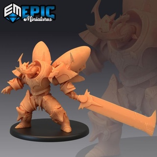 beetle knight attacking insectoid warrior armored insect hero epic-miniatures Toys & Games Tabletop Characters Creatures Fantasy Universe Board Store fantasy medieval monster rpg warhammer sla enemy tabletop dungeon dnd pathfinder npc pre-supported supported pre 3d print model - Mito3D