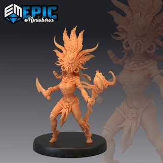 cannibal tribe witch female jungle shaman masked evil sorceress epic-miniatures Toys & Games Tabletop Characters Creatures Fantasy Universe Board Store fantasy girl medieval monster rpg warhammer woman sla enemy tabletop dungeon dnd pathfinder npc voodoo pre-supported supported pre 3d print model - Mito3D
