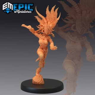 cannibal tribe witch attacking female jungle shaman masked evil sorceress epic-miniatures Toys & Games Tabletop Characters Creatures Fantasy Universe Board Store fantasy girl medieval monster rpg warhammer woman sla enemy tabletop dungeon dnd pathfinder native npc voodoo pre-supported supported pre 3d print model - Mito3D