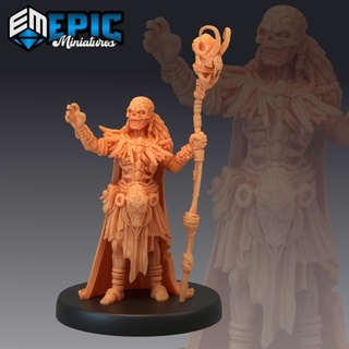 cannibal tribe shaman jungle druid masked evil sorcerer epic-miniatures Toys & Games Tabletop Characters Creatures Fantasy Universe Board Store fantasy medieval monster rpg skull warhammer sla staff enemy tabletop dungeon dnd pathfinder native npc voodoo pre-supported maske supported pre 3d print model - Mito3D