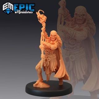 cannibal tribe shaman attacking jungle druid masked evil sorcerer epic-miniatures Toys & Games Tabletop Characters Creatures Fantasy Universe Board Store fantasy mask medieval monster rpg skull warhammer sla staff enemy tabletop dungeon dnd pathfinder native npc voodoo pre-supported supported pre 3d print model - Mito3D