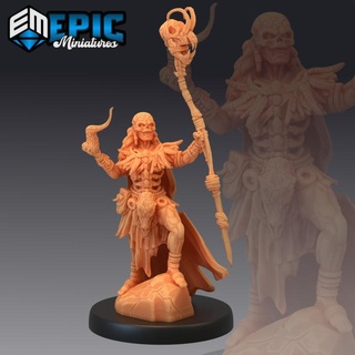 cannibal tribe shaman magic jungle druid masked evil sorcerer epic-miniatures Toys & Games Tabletop Characters Creatures Fantasy Universe Board Store fantasy mask medieval monster rpg skull warhammer sla staff enemy tabletop dungeon dnd pathfinder native npc voodoo pre-supported supported pre 3d print model - Mito3D