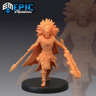 eagle warrior aztec war hero jungle encounter epic-miniatures Toys & Games Tabletop Characters Creatures Fantasy Universe Board Store fantasy medieval monster rpg spear warhammer sla enemy maya tabletop dungeon dnd inca pathfinder native npc pre-supported supported pre 3d print model - Mito3D