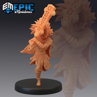eagle warrior attacking aztec war hero jungle encounter epic-miniatures Toys & Games Tabletop Characters Creatures Fantasy Universe Board Store fantasy medieval monster rpg warhammer sla enemy maya tabletop dungeon dnd inca pathfinder native npc pre-supported supported pre 3d print model - Mito3D