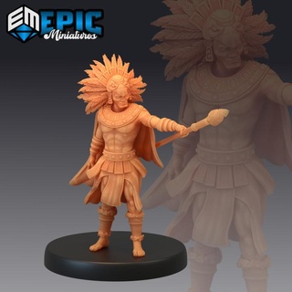 eagle warrior spear aztec war hero jungle encounter epic-miniatures Toys & Games Tabletop Characters Creatures Fantasy Universe Board Store fantasy medieval monster rpg warhammer sla enemy maya tabletop dungeon dnd inca pathfinder native npc pre-supported supported pre 3d print model - Mito3D