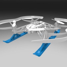 parrot minidrone esquí diseño fdm drone deslice riko 3d print model - Mito3D