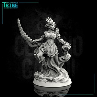 0037 female elf human tiefling elemental water sorceress claudio casini art Toys & Games Tabletop Characters Creatures Fantasy Universe Board wizard witch witches druid 3d print model - Mito3D