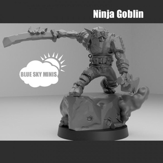 ninja goblin azul céu minis tampo mesa personagens criaturas loja orc miniatura comando 3d print model - Mito3D