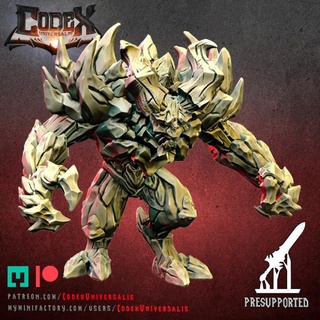 fire stone demon standing codex universalis Toys & Games Tabletop Characters Creatures Fantasy Universe Board Store dragons rock elemental balrog dungeon lava 3d print model - Mito3D