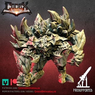 fire stone demon charging codex universalis Toys & Games Tabletop Characters Creatures Fantasy Universe Board Store dragon rock dungeon lava lav 3d print model - Mito3D
