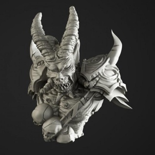 demon bust crosslances Toys & Games Tabletop accessories Characters Creatures Fantasy Universe Board Fan Art Busts diablo fantasy model painting sla dlp horns detail painter chaos tumble 75mm baal medelling busta rought 3d print model - Mito3D