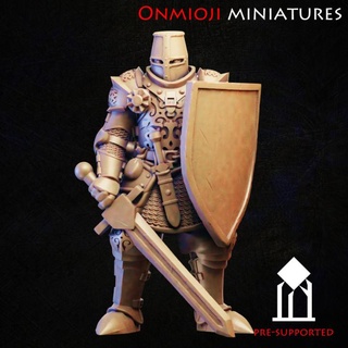 knight stanislav kuznetsov Toys & Games Tabletop Characters Creatures Fantasy Universe Board Store guard medieval rpg sword warrior heavy miniature noble tabletop wargame sheld 3d print model - Mito3D