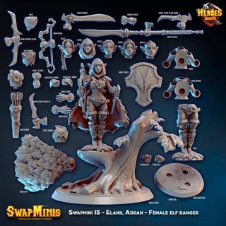 swapmini 15 39 élan Ajouter elfe ranger héros bêtes jouets Jeux table personnages créatures fantaisie univers planche elfes elfique Legolas 3d print model - Mito3D