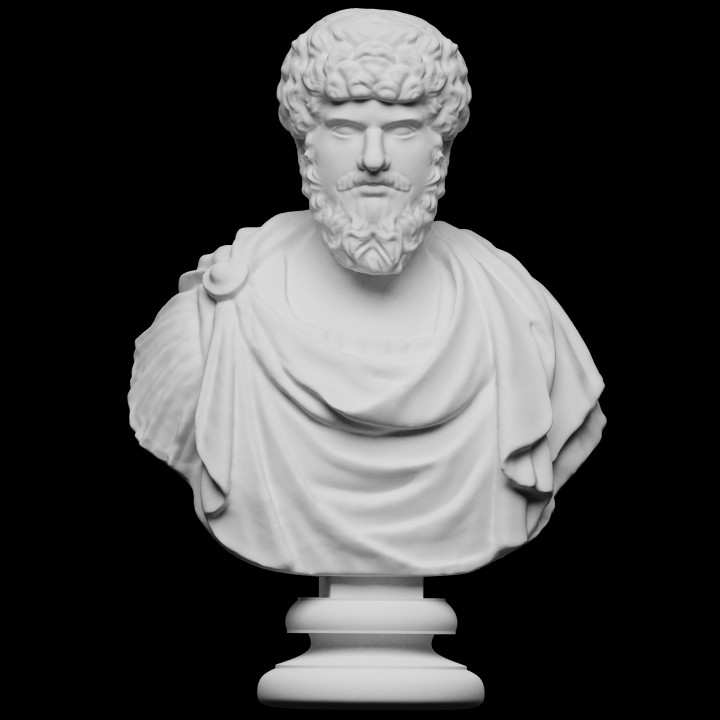 masculino retrato lucius verus Varredura mundo Europa Itália Roma grego romano mármore 3dprintable fotogrametria coleção torlonia 3D print model - Mito3D