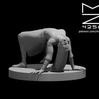 upside zombie female miguel zavala Tabletop Characters & Creatures Fantasy Universe 3d print model - Mito3D