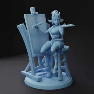 autumn satyr artist twin goddess miniatures Toys & Games Tabletop Characters Creatures Fantasy Universe Board cute female girl monster painter d&d bard monstergirl 3d print model - Mito3D