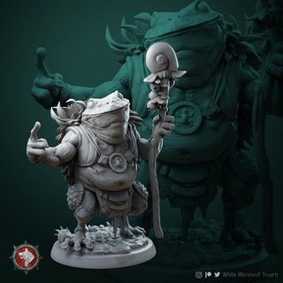froggl grassspeaker 32mm pre-supported white werewolf tavern Toys & Games Tabletop Characters Creatures Fantasy Universe Board Store game rpg boardgame tabletop frog wargame dnd ttrpg dndcreature 3d print model - Mito3D