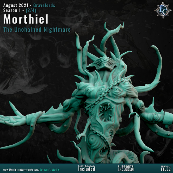 morthiel unchained nightmare fleshcraft studio Toys & Games Tabletop Characters Creatures Fantasy Universe Board Store demon monster graveborn gravelord 3D print model - Mito3D