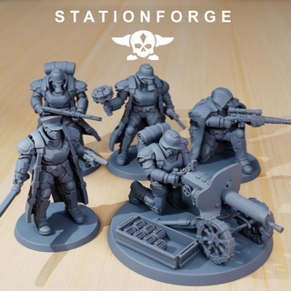 grimguard - delta squad station forge Toys & Games Tabletop Characters Creatures Sci-Fi Universe Board guard space war death ww2 imperial military fallout marine wolfenstein 32mm 25mm cadian korps 3d print model - Mito3D