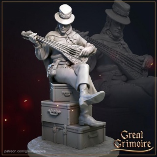 bard great grimoire  Toys & Games Tabletop Tabletop Characters & Creatures Fantasy Universe Tabletop Tabletop Characters & Creatures Board Games Tabletop dark music bard  3d print model - Mito3D