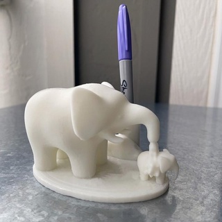 elefante bagno penna titolare supporto philippe barreaud casa giardino ufficio titolari giocattoli Giochi animale creatura figure negozio pennarello porta cucciolo 3d print model - Mito3D