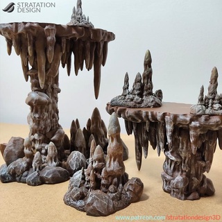 cave decors stratation design Toys & Games Tabletop Characters Creatures Fantasy Universe Board Store 3D Printable Terrain fantasy rpg warhammer boardgame tabletop decor wargame dungeon stalactite dnd pathfinder grotto underdark stalagmite 3d print model - Mito3D