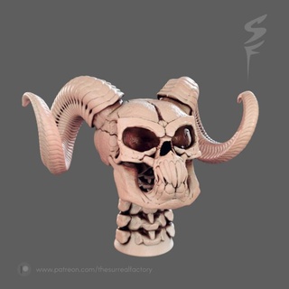 demon skull thesurrealfactory Home & Garden Homeware Ornaments Tabletop Characters Creatures Fantasy Universe Store devil 3d print model - Mito3D