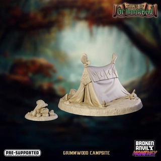 tales grimmwood- campsite terrain broken anvil miniatures Toys & Games Tabletop Characters Creatures Fantasy Universe Board Store 3D Printable Terrain dnd scatter 3d print model - Mito3D