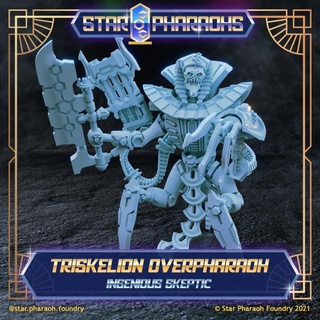 triskelion overpharaoh - star pharaohs pharaoh foundry Toys & Games Tabletop Characters Creatures Sci-Fi Universe Board 40k wargaming lord 28mm necron proxy skorpekh overpharoah 3d print model - Mito3D