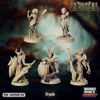 tales grimmwood- dryad set broken anvil miniatures Toys & Games Tabletop Characters Creatures Fantasy Universe Board Store creature elf forest dnd dryads 3d print model - Mito3D