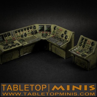 retro sci fi control terminals tabletopminis Toys & Games Tabletop Characters Creatures Sci-Fi Universe 3D Printable Terrain Board Store computer instrument metal science vintage scifi electronic fiction switch instruments dashboard terminal panel equipment controlpanel 3d print model - Mito3D