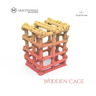 wooden cage gracewindale mini scenery Toys & Games Tabletop accessories Characters Creatures Fantasy Universe Board prop terrain props miniature tabletop diorama wargame torture d&d 28mm dnd jail test 32mm scatter sell 3d print model - Mito3D